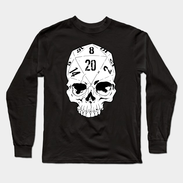 D20 SKULL Long Sleeve T-Shirt by RoodCraft